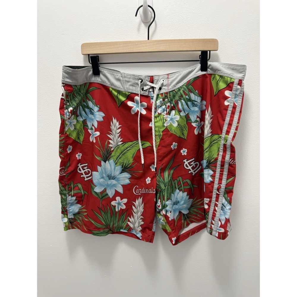 Hurley x '47 St. Louis Cardinals Hawaiian Board Shorts MLB Size 38 Swim Trunks